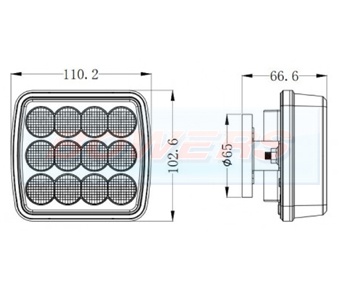 Wireless Rechargeable Magnetic LED Flashing Amber Warning Lights Schematic