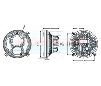 LED Headlight For John Deere Fendt Massey Ferguson Tractors LG824 Schematic