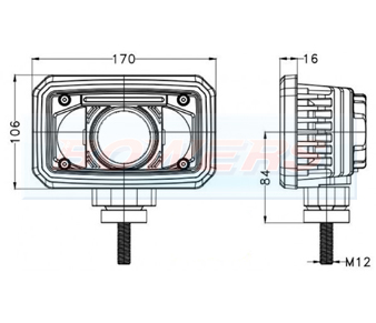 Vertical Mounting Rectangular LED Dipped / Full Beam Headlight LG829 Schematic