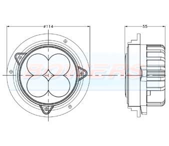 LED Bonnet Work Light Insert For Case John Deere New Holland Tractors LG830 Schematic