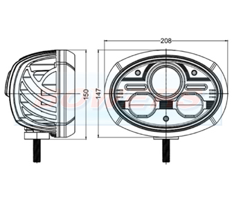 Vertical Mounting Oval LED Headlight LG832 Schematic