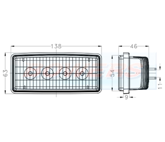 LED Cab Top Work Light For John Tractor LG840 Schematic