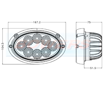 LED Cab Top Work Light For Massey Ferguson Tractors LG841 Schematic