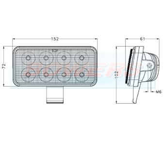 LED Cab Top Flush Fit Work Light For Case New Holland Tractors LG846 Schematic