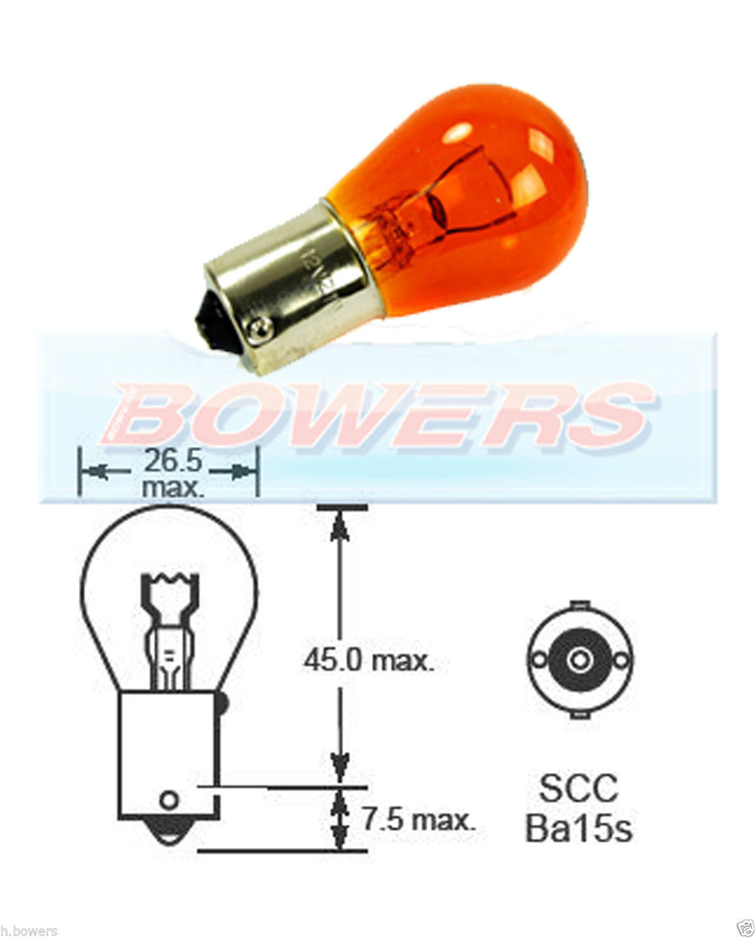 Ring Amber Bulb 12v 21w R343