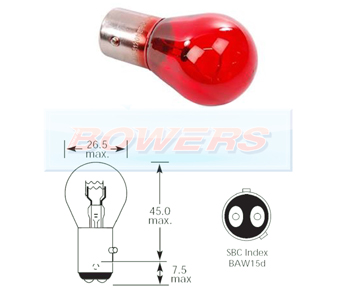 Ring Red Bulb 12v 21/5W PR21/5W SBC BAW15D R780