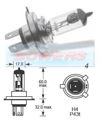 Ring Bulb 12v 60/55w H4 R472