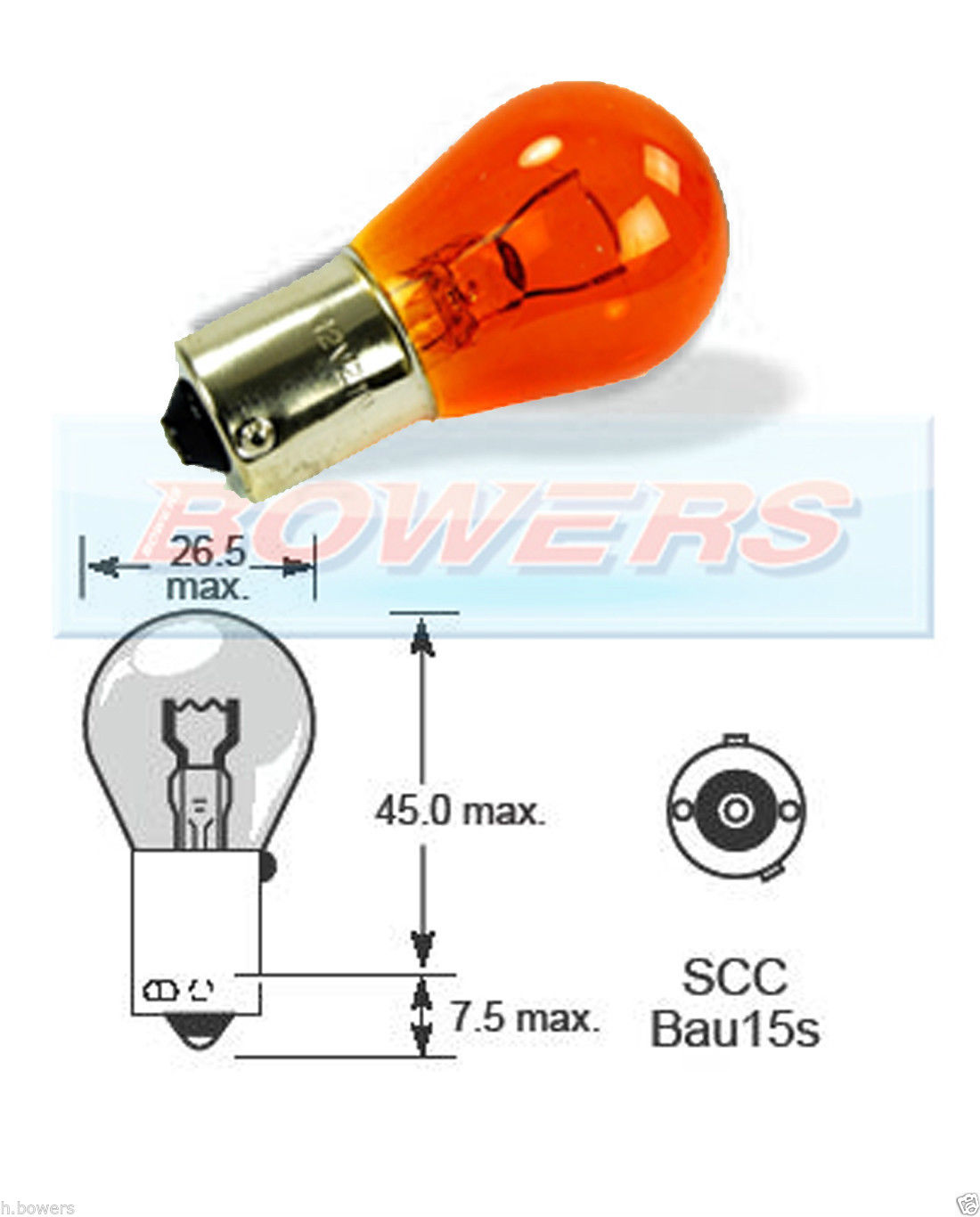 Ring Amber Bulb 12v 21w R581