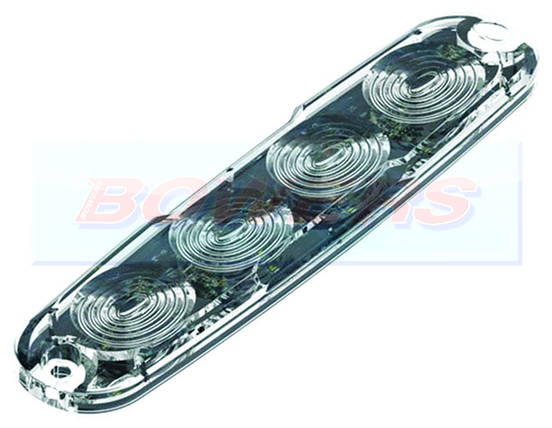 LED Autolamps LPR104DVW Low Profile White 4 LED Strobe Warning Lamp