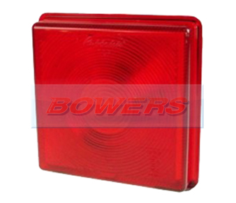 Square Red Rear Stop/Tail Light Lens
