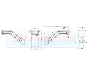 WAS W168.6DD LED Red White Amber Side Stalk End Outline Marker Light Schematic