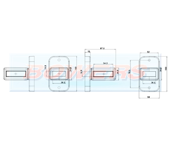 WAS W168.3 LED Red White Amber End Outline Marker Light Schematic