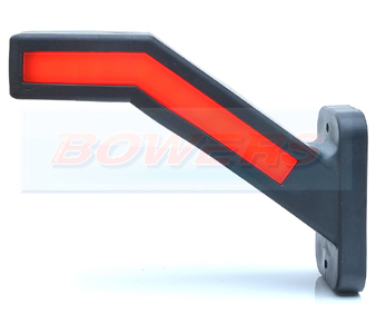 WAS W168.6DD Left Hand LED Red White Amber Side Stalk End Outline Marker Light With Dynamic Indicator 2