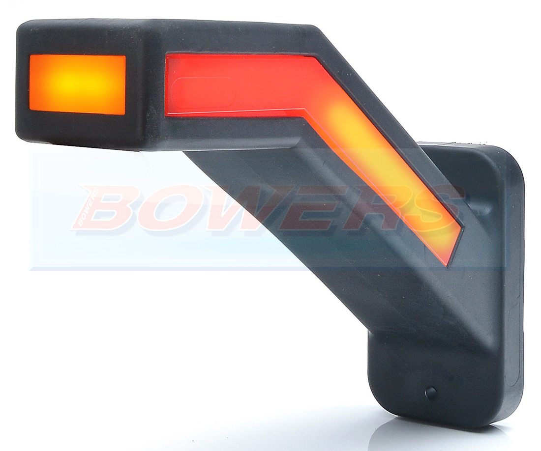 WAS W168.6DD 12v/24v Left Hand Red White Amber Neon LED End Outline Stalk  Marker Light Lamp With Dynamic Indicator - H Bowers