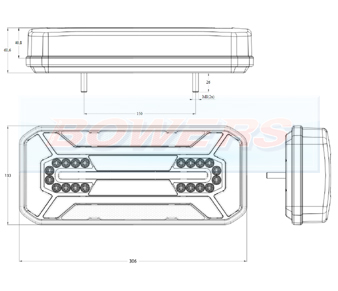 WAS W185DD Neon LED Rear Combination Light With Dynamic Indicator Schematic