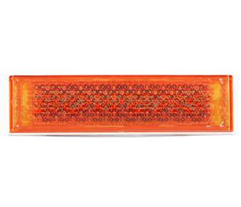 Amber Orange Rectangle Stick On Self Adhesive Reflector 126x34mm
