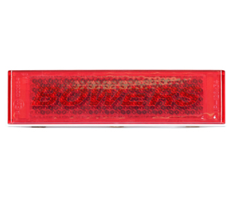 Red Rectangle Stick On Self Adhesive Reflector 126x34mm
