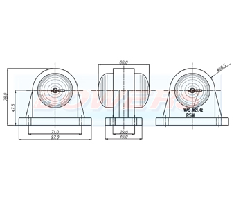 Red/White End Outline Side Marker Light 264 Schematic