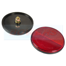 Red 60mm Round Bolt On Rear Reflector