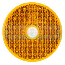 Amber 60mm Round Screw On Side Reflector