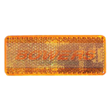 Amber 70mm x 30mm Rectangular Stick On Side Reflector