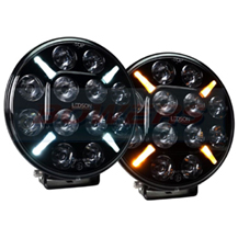 Ledson Castor 7+ 7" Inch Black LED Round Spot Light With White or Amber Position Light