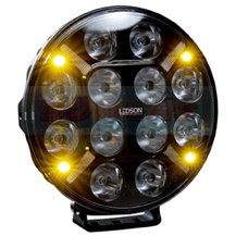 Ledson Pollux 9+ Strobe 9" Inch Black LED Round Spot Light With White or Amber Position Light & Strobe