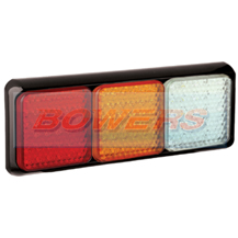 LED Autolamps 80BRAWME 12v/24v Rectangular Rear LED Triple Combination Stop/Tail/Indicator/Reverse Lamp/Light