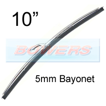 10" Stainless Steel Classic Car Wiper Blade (5mm Bayonet Fitting)