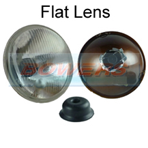 7" Classic Car Sealed Beam Flat Lens Headlight/Headlamp Halogen H4 Conversion (Without Pilot)