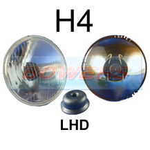 LHD 5 3/4" 5.75" Classic Car Sealed Beam Outer Headlight/Headlamp Halogen H4 Conversion (Without Pilot)