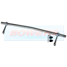 24" Stainless Steel Curved/Cranked Badge Bar With Feet