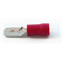 Red Male 6.4mm Spade/Lucar Connectors/Terminals For 0.5-1.5mm² Cable (50pk)