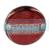 12v/24v Universal Clear LED Rear Slim Line 140mm Combination Hamburger/Cheeseburger Tail Lamp/Light