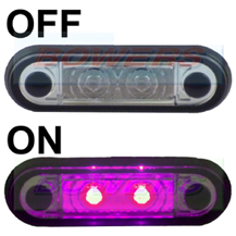 12v/24v Flush Fit Slim Purple LED Marker Light Ideal For Truck & Van Bars