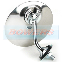 Lucas Style Chrome Round Exterior Door/Wing Mirror (Left Hand/Nearside)