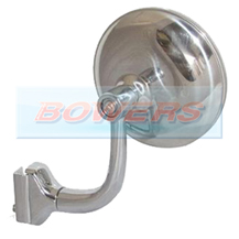 3" Inch Clamp On Stainless Steel Round Overtaking Peep Quarter Light Door Mirror