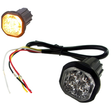 Round Button Low Profile Flush Fit Amber LED Strobe Warning Lamp Light