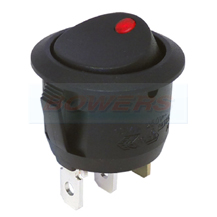 12v LED Illuminated Round Rocker Switch (Red)