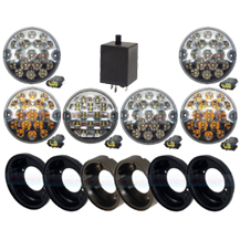 Land Rover Defender Clear 95mm Rear NAS 6 LED Lamp/Light Upgrade Kit