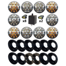 Land Rover Defender Clear 95mm NAS 10 LED Lamp/Light Complete Upgrade Kit