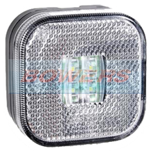 12v/24v Square White LED Front Marker Lamp/Light