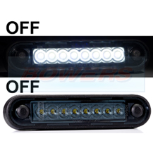 Smoked/Dark Long 8x LED Easy Fit Slim White Marker Light Ideal For Truck & Van Bars