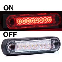 Long 8x LED Easy Fit Slim Red Marker Light Ideal For Truck & Van Bars