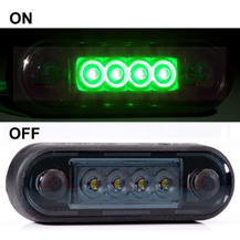 Smoked/Dark Easy Fit Slim Green LED Marker Light Ideal For Truck & Van Bars