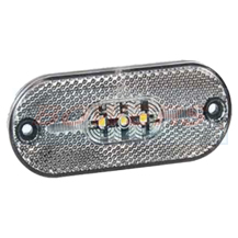 12v White Oval LED Front Caravan Motorhome Trailer Marker Light Lamp