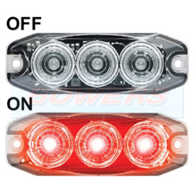 LED Autolamps 11FCM 12v/24v Compact Low Profile LED Clear Rear Fog Light Lamp