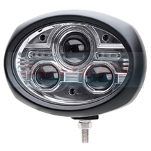 Vertical Mounting Oval LED Dipped / Full Beam Headlight Headlamp + DRL