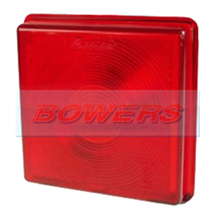 Square Red Rear Stop/Tail Light Lens