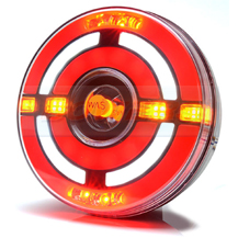 WAS W210 12v/24v Universal Neon Bullseye LED Rear Hamburger Combination Light Lamp